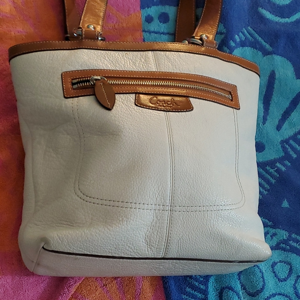 Coach Pebble White Handbag